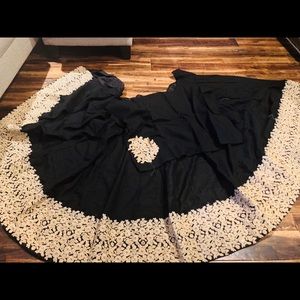 Indian lehenga/saree in black and gold embroidery